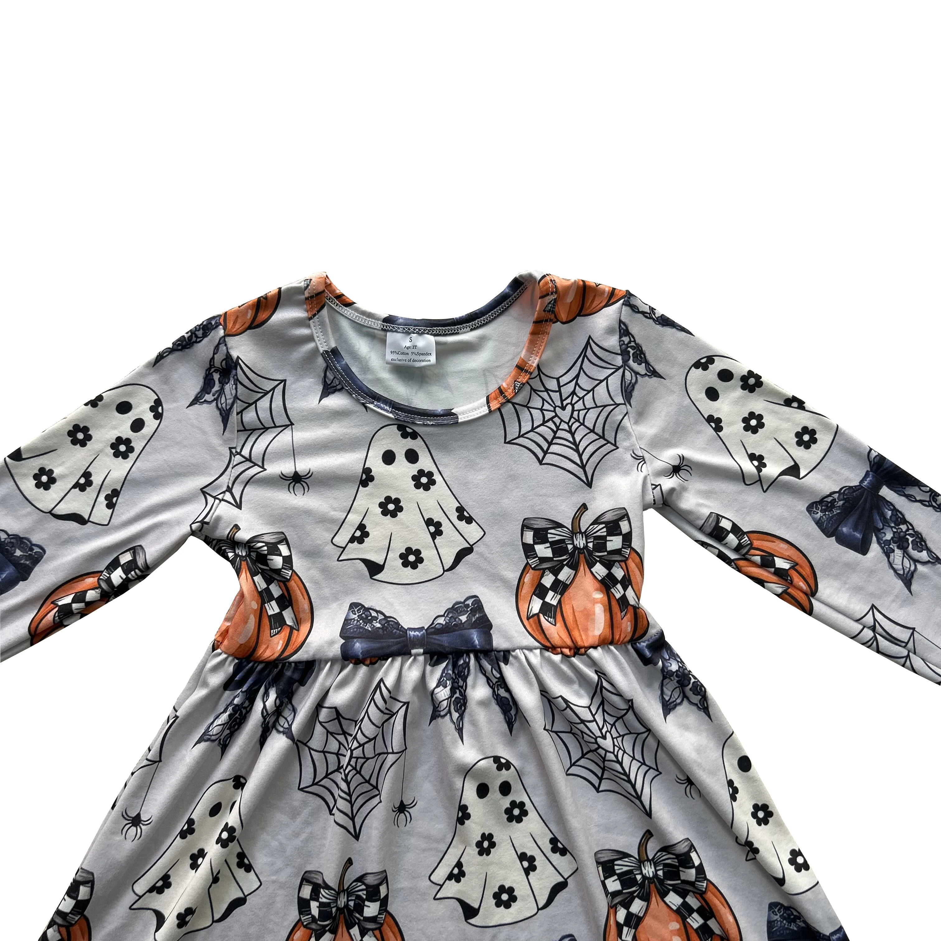 New arrival  Children clothing casual dresses for girls  fall  kids  milk silk  full sleeve halloween dresses 10-14 yrs party