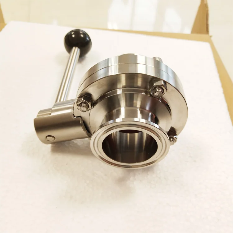 Санитарный клапан-бабочка из нержавеющей стали 3/4-4 дюйма SS304/SS316, Сварка/зажим