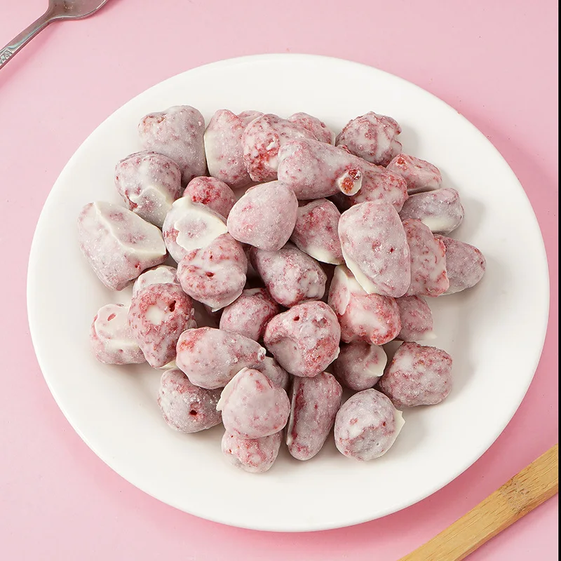 Bulk Wholesale China Dry Fruit Crispy FD Strawberry Chocolate Covered Dried Fruit