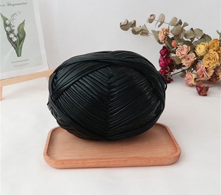 Metal texture cloth line handmade DIY woven bag material luminous bright leather material