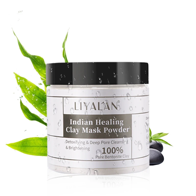 Hot Sell Pure Natural Organic Bentonite Pearl Detoxifying Indian Healing Face Skin Care Clay Mask Facial Powder