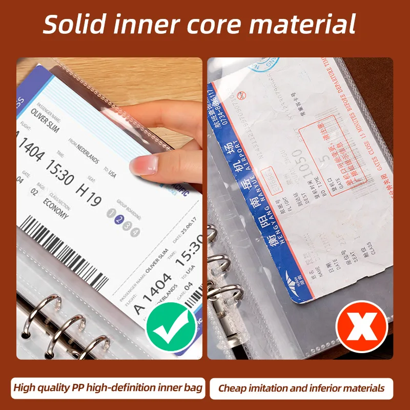 Custom Logo Savings Envelope Loose-Leaf PU Leather Budget Binder Organizer/Planner 52 week money saving challenge binder