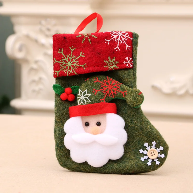 Christmas stockings Christmas gift bags various small size socks pendant decorations