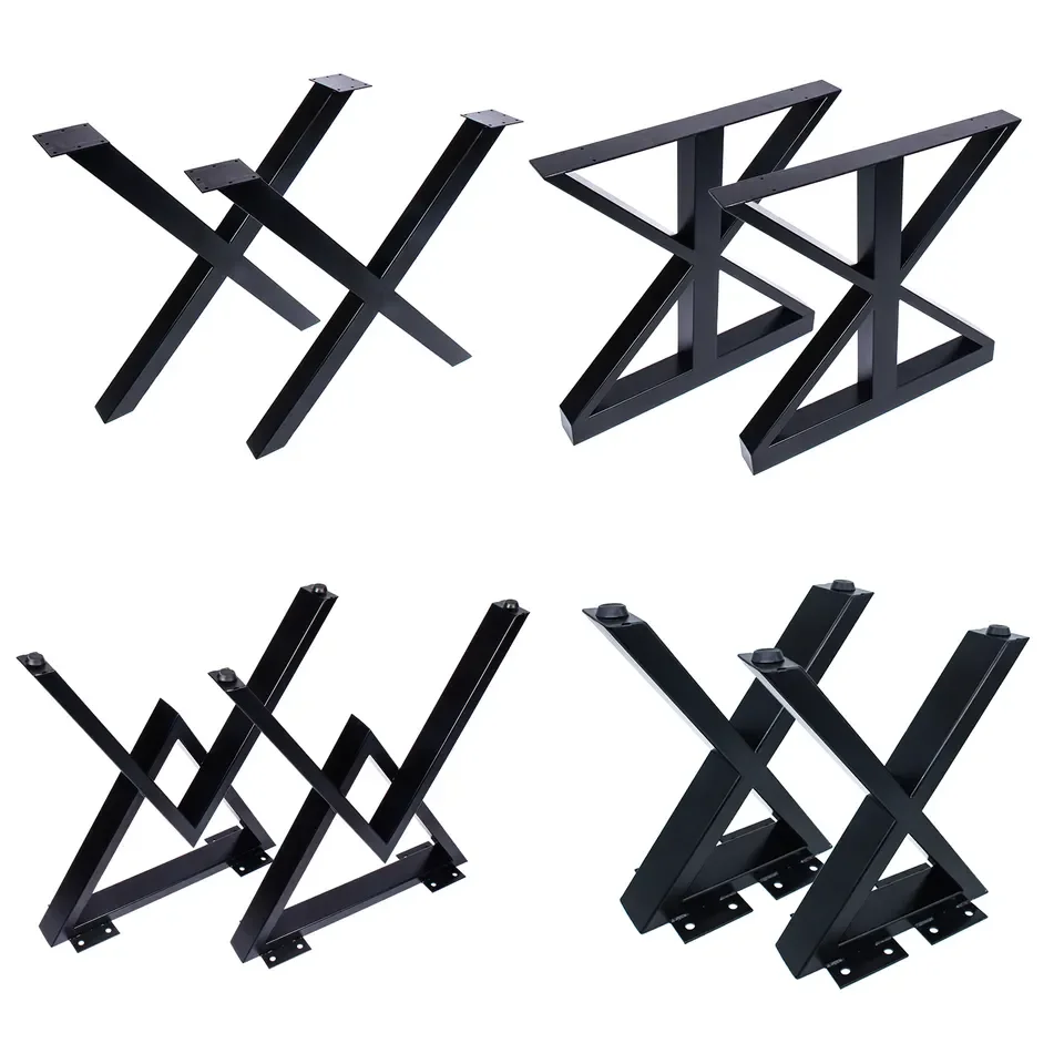 2 X Shape Dining Table Legs Metal X Shape Table Legs Modern Table Frame Furniture Leg High Quality Set of Metal Cast Iron