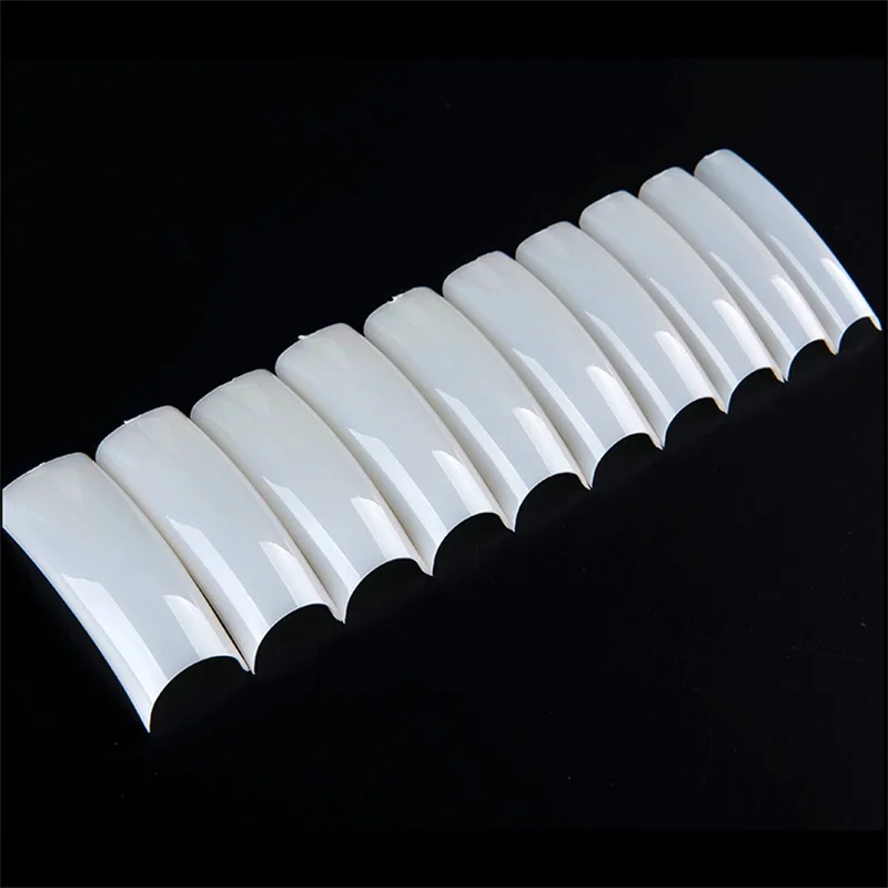 НАДЕКО с квадратным носком; Широкая накладные ногти средней длины во французском стиле с имитацией для Неил арта украшения для кончиков ногтей 500 шт.