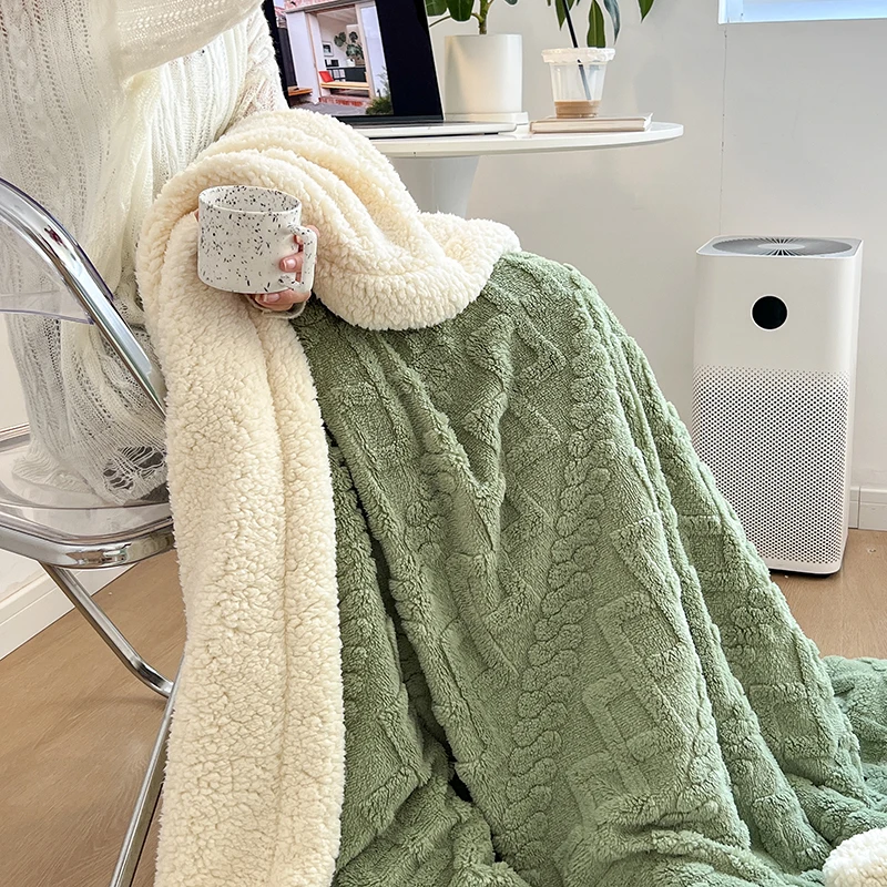 Korean Style double layer Tuscany eco-friendly leisure blanket light luxury soft warm blanket