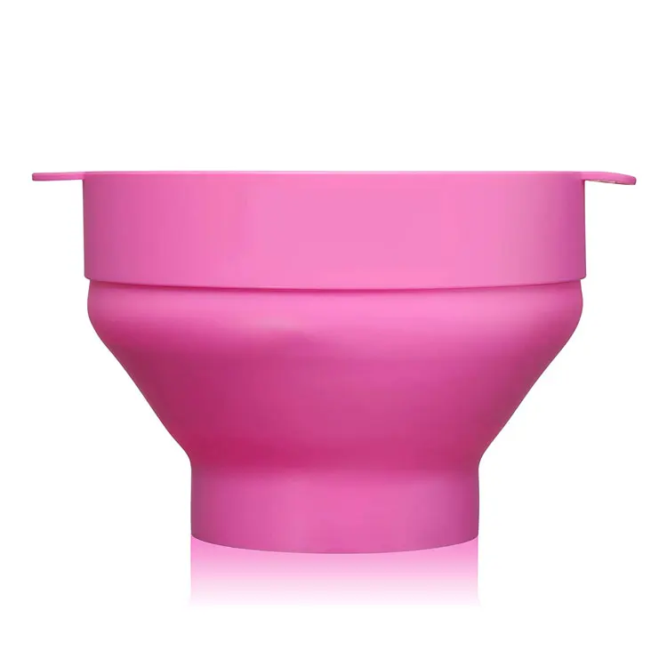 Customized Food Grade Colors Collapsible Silicone Rubber Popcorn Bucket With Lid Microwave Popcorn Popper Maker