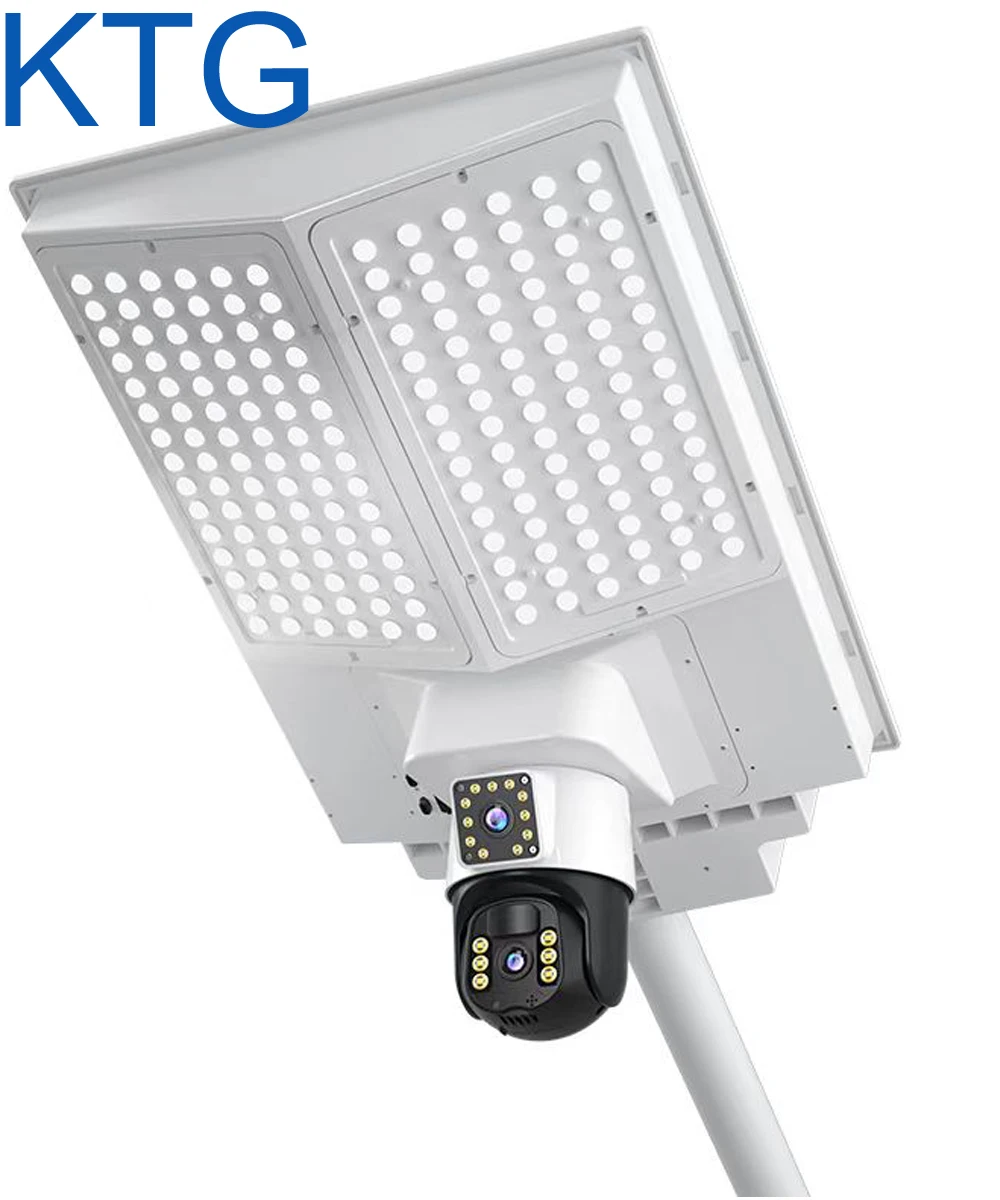 new trends integrated solar street light solar street light with 4G WIFI security camera 4k full night vision wireless 2000w
