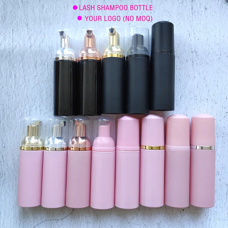 cleanserfoam lash cleaner black bottle ph balance purple lash shampoo green blue lash tiny bottles