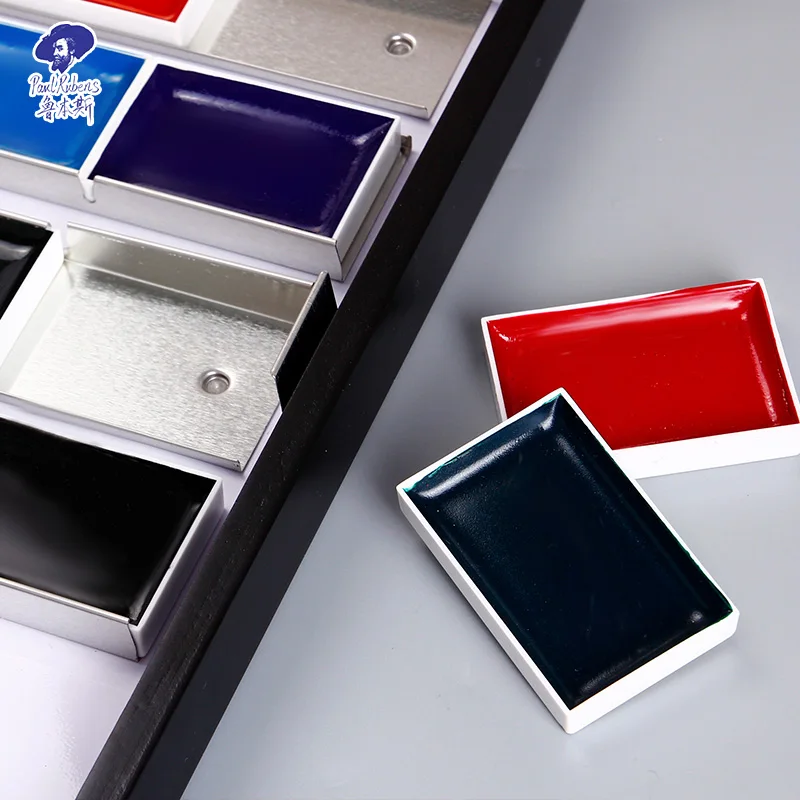 Paul Rubens Watercolor Solid Artist Grade Hardcover Wooden Box Gift Set Professional Art Paint Supplies for Painting Master