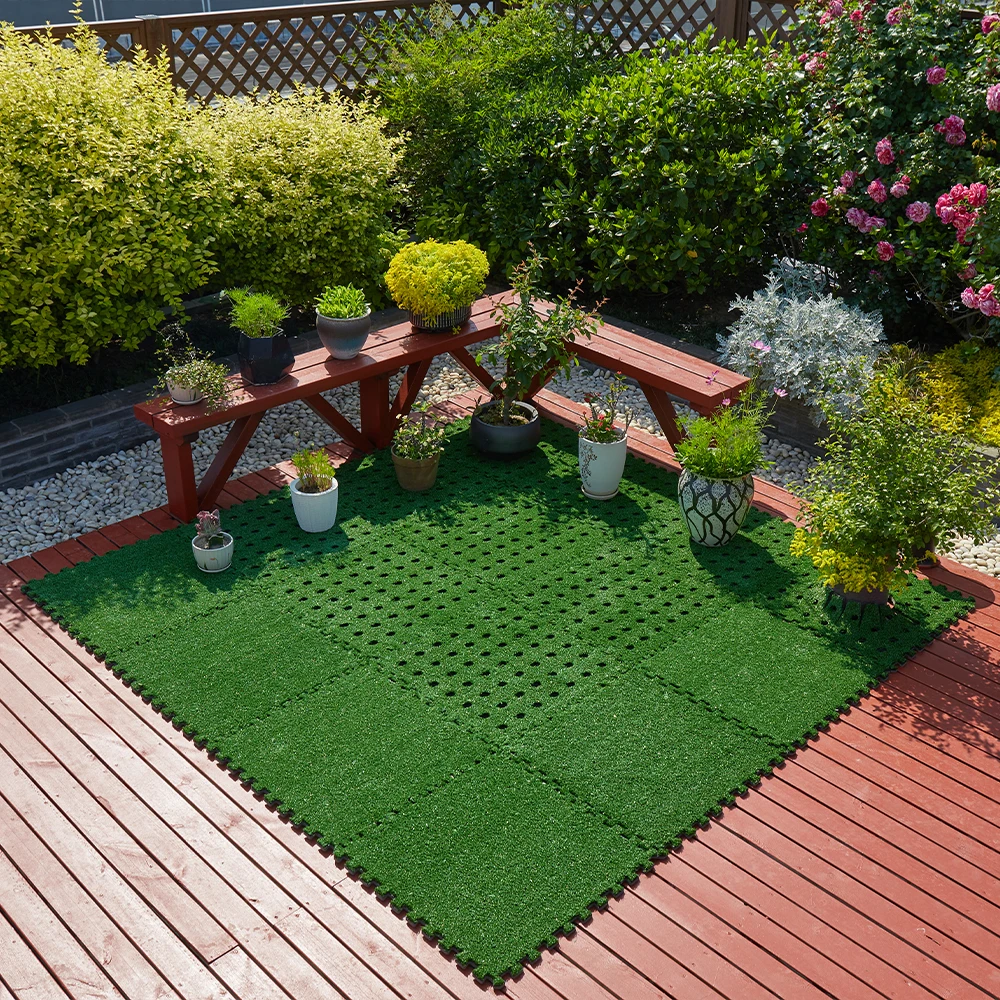 Материал EVA, садовая Высококачественная синтетическая трава, резина с дренажными отверстиями