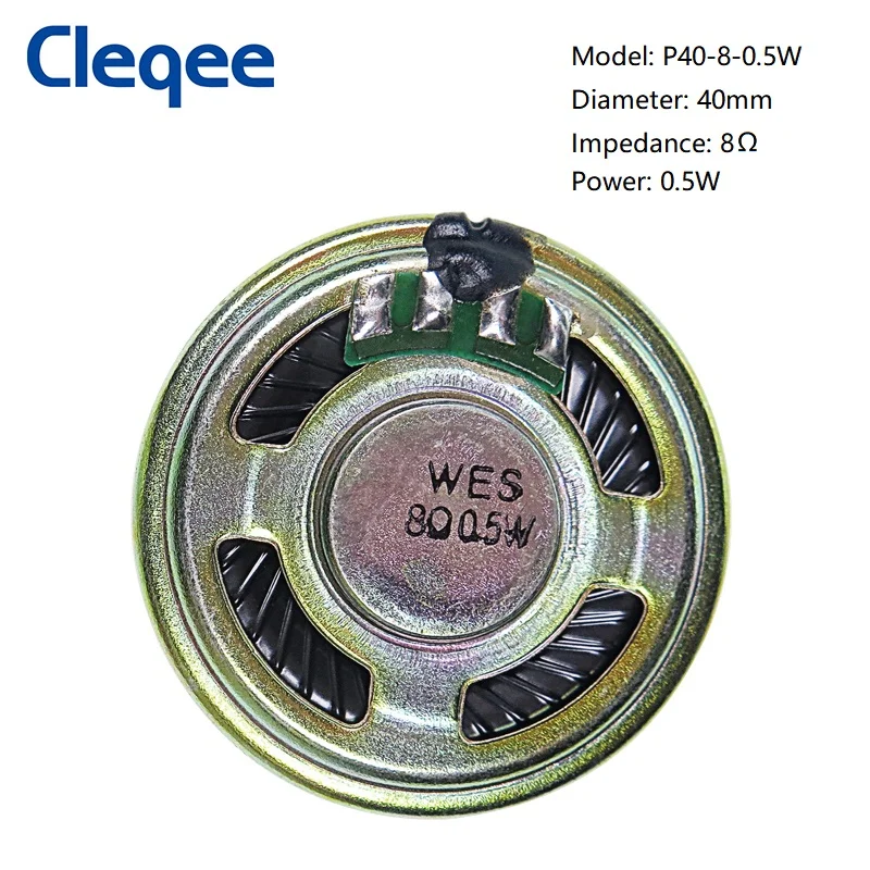 Wholesale Horn 40mm 8 ohm 0.5W Metal Frame Shell Waterproof Bt Round Raw Speaker for Two Way Radio Learning machine