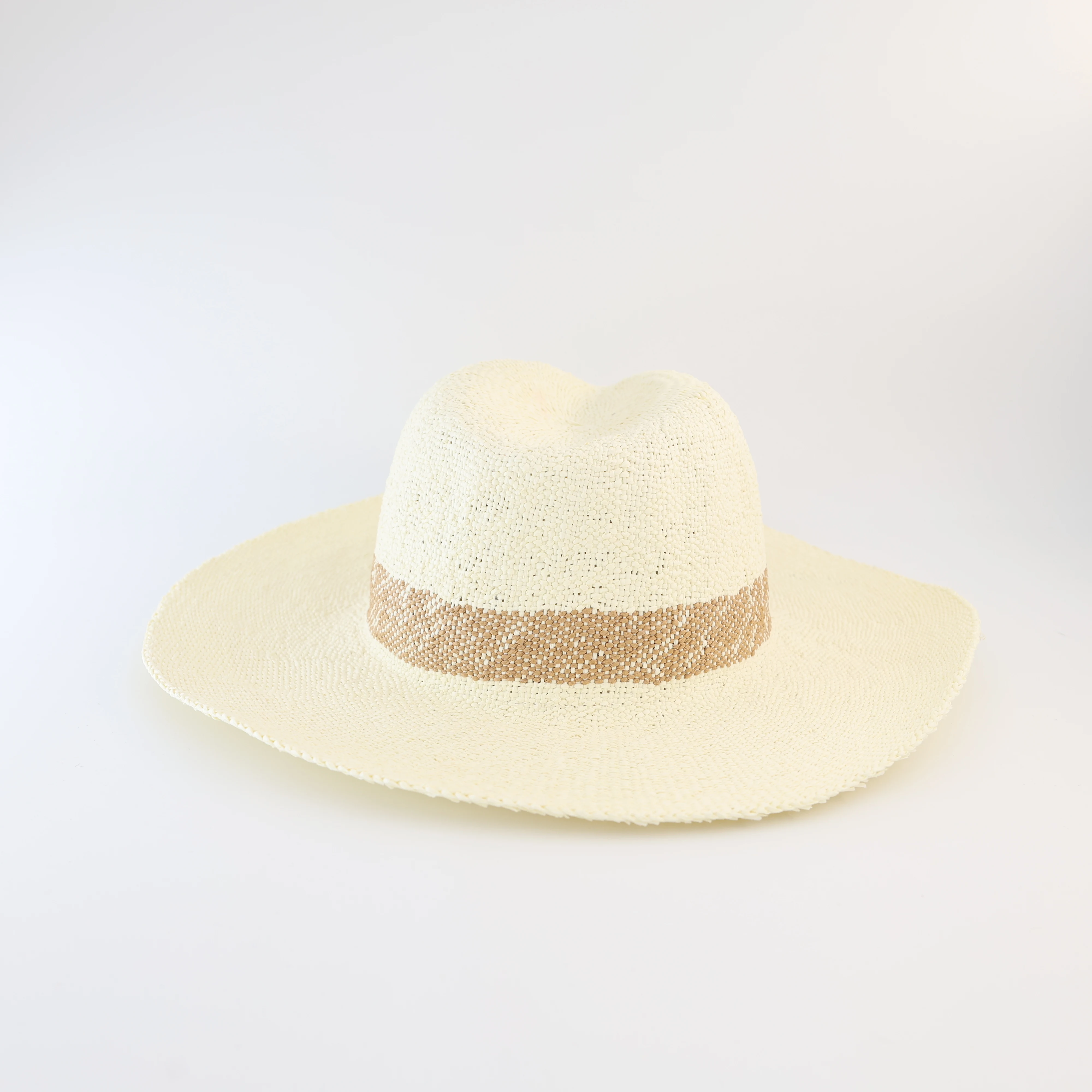 OEM Manufacturer Customized Adult Fashion Leisure Crochet Panama Lafite Curled Edge Cowboy Outdoor Factory Jazz Raffia Straw Hat