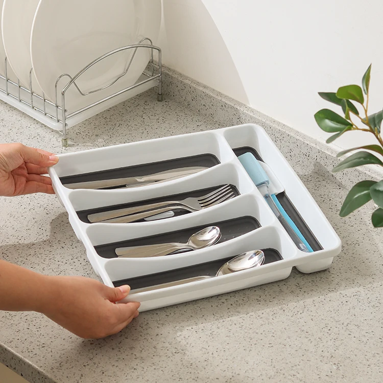 K & B Wholesale Kitchen Cabinet Drawer Divided Storage Cutlery Tray Utensil Organizer Tray Small Silverware Tray