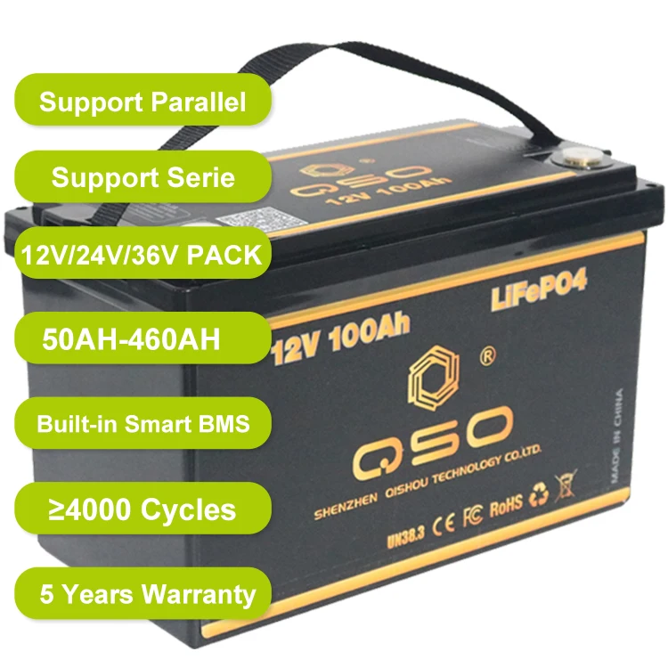 Qishou настраиваемые Оптовые аккумуляторы солнечной энергии 12V100Ah 12 V 100 Ah литий-ионные 12V 100Ah Lifepo4 батареи