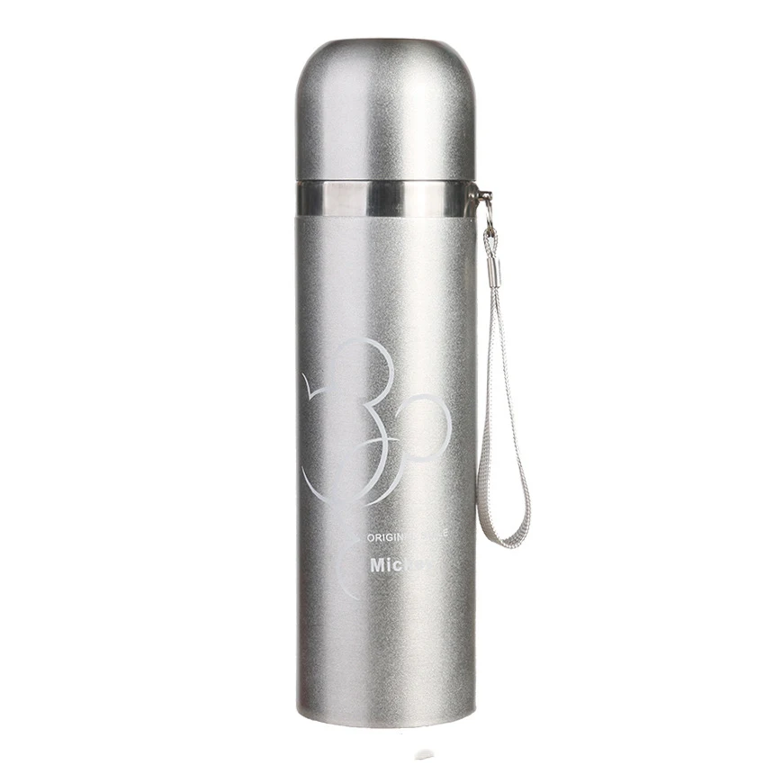 Thermos with handle Micky mouse printed Mug Travel Water Vacuum flasks Steel Double Wall Thermal Bottle