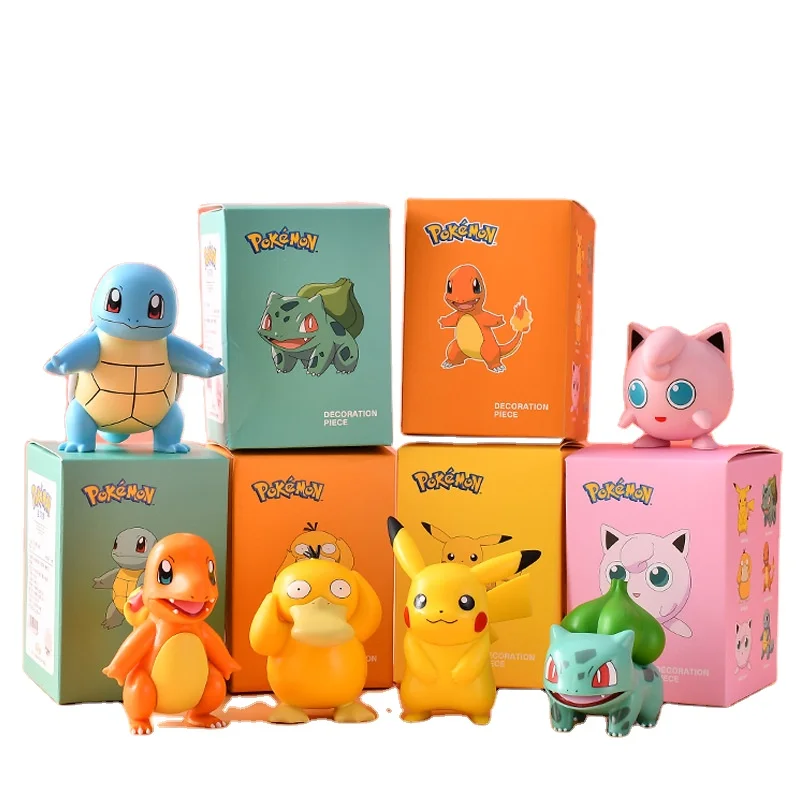 Japan Anime Pokemoned Figure Blind Box Standing Pikachu Bulbasaur Charmander Figures For Kdis Gift
