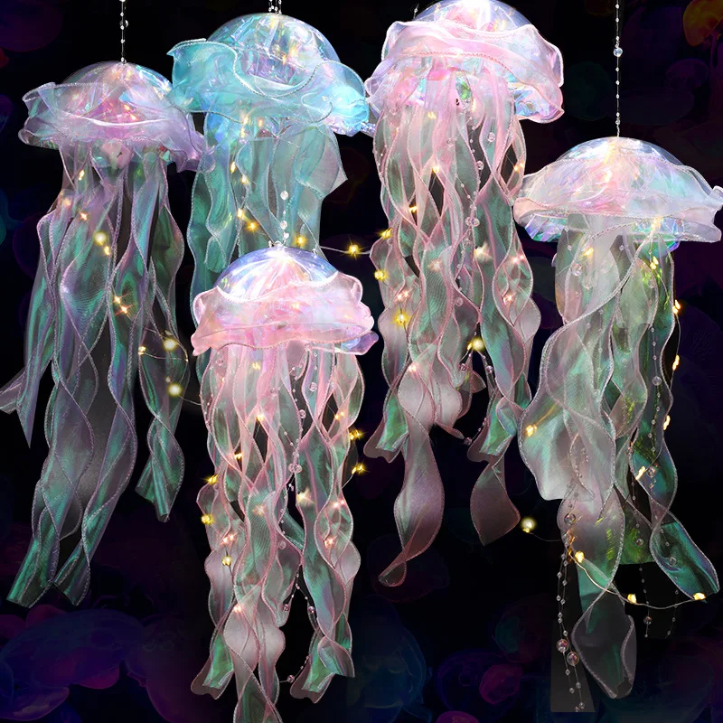Hot Sale novelty decorative hanging jellyfishlight realistic Handmade jelly fish led jellyfish light lantern