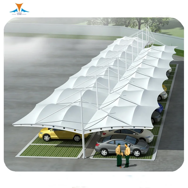 new style high membrane tensile fabric steel frame car parking shade