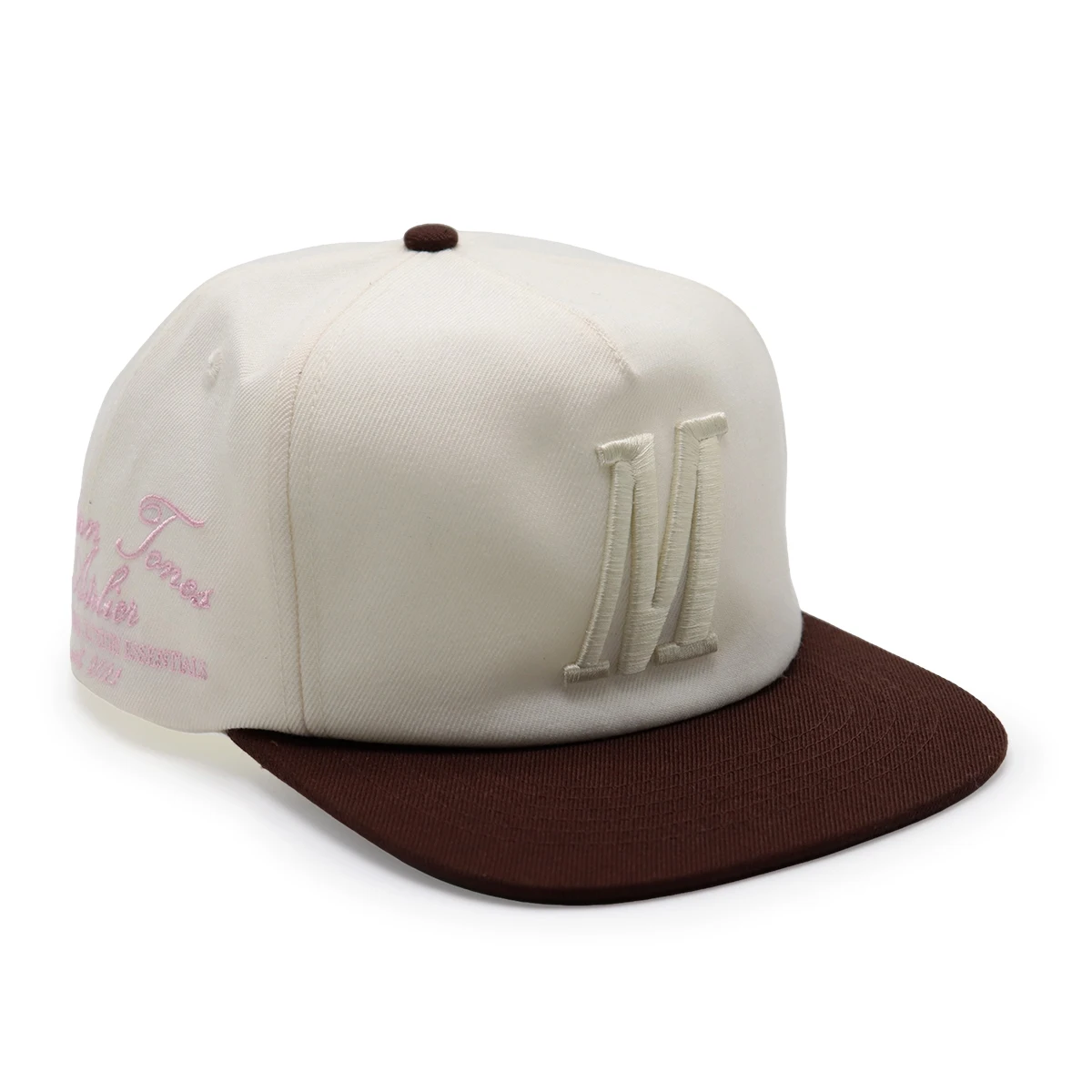 Custom Embroidery 3D Logo Embroidered Cap Unconstructed Two Tone Men Flat Brim Customize Your Own Design Snapback Hat