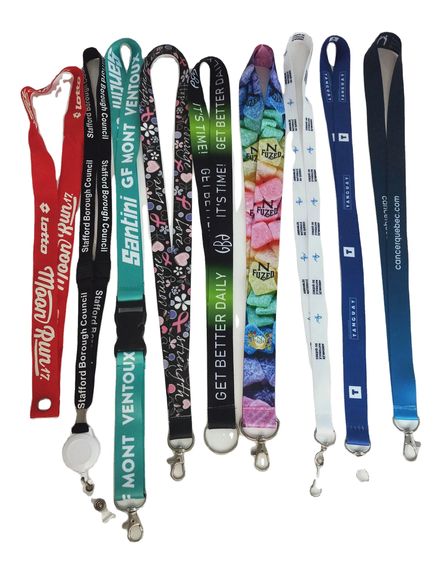 Promotional Adjustable Wrist Sublimation Woven Satin Card Holder Neck Anime Custom Logo Polyester Lanyard