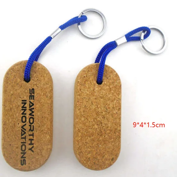 custom logo 50mm 35mm round 3d ball key ring with cork ball high quality cork keychain wood keychain cork keychain