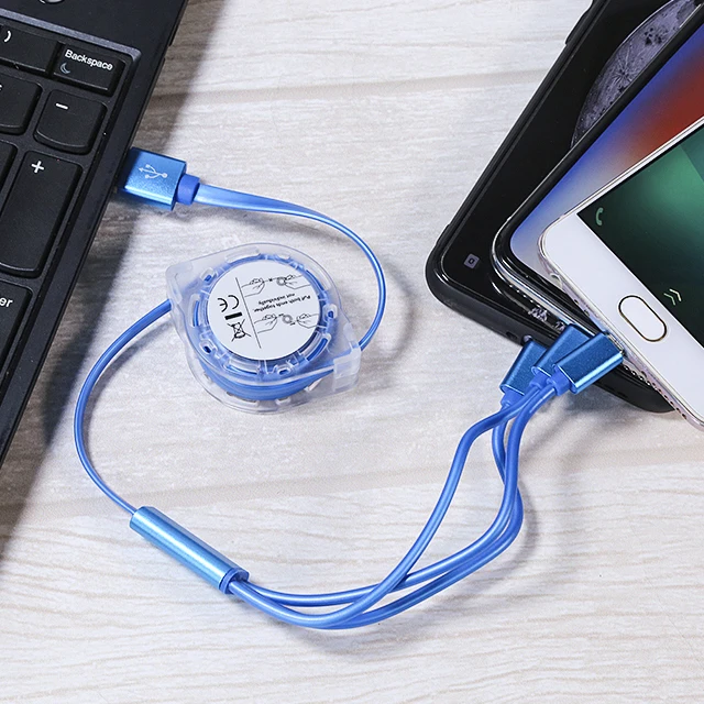  Free Shipping Top1 UUTEK RSZ3 hot sales 3 in 1 usb cable for phone charger retractable