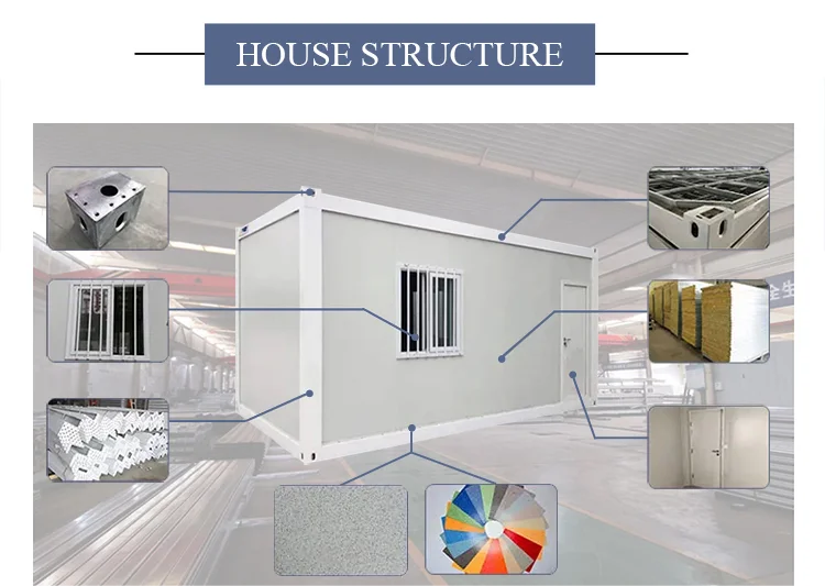 Low Cost Luxury Detachable Flat Pack Prefab Tiny House Prefabricated Home Estate Cottage Hut worker quarters container house