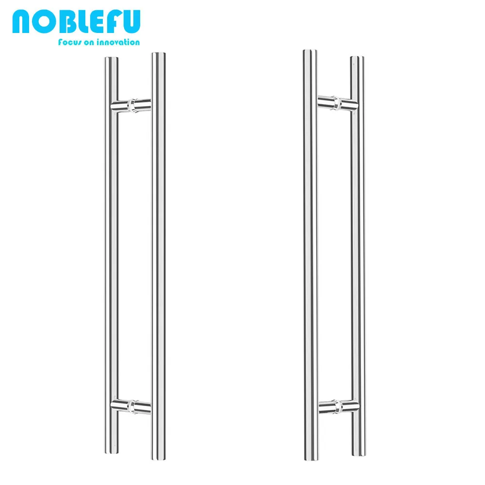304 Stainless Steel H-Shaped Large Grain Pull Rod Commercial Interior Exterior Wooden Glass Doors Mirror Polished Chrome Plated