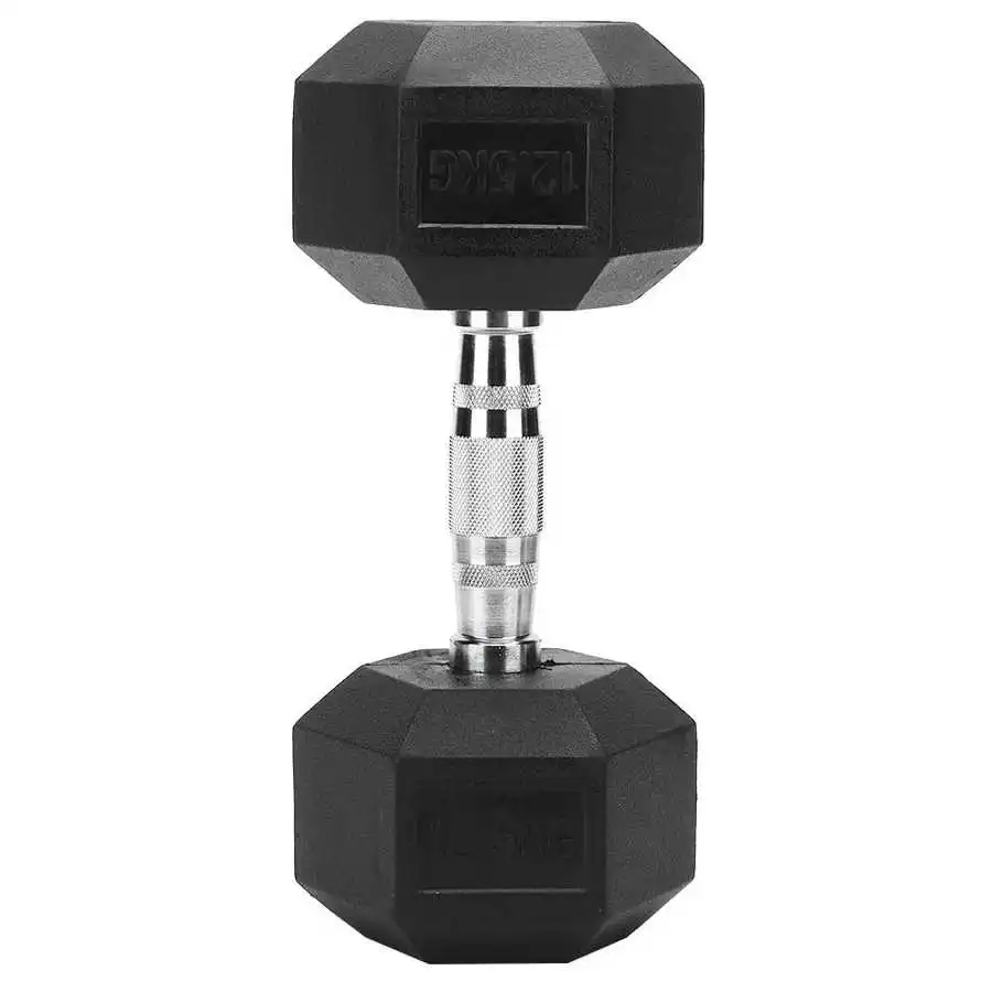 Home Gym Free Weightlifting Fitness Equipment LB KG Various Specifications Rubber Cast Iron Hexagon Dumbbell
