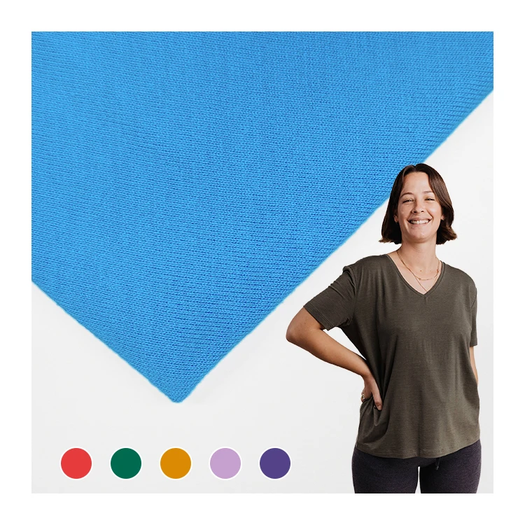 Plain 95 Rayon 5 Spandex Knit Fabric, China Wholesale Rayon Material Single Jersey Fabric For T Shirt/