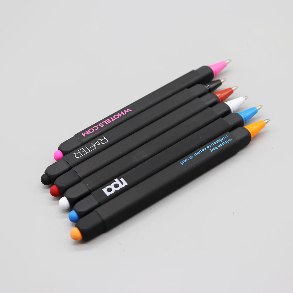 hot sales advertising W hotel square shaped stylus ball pen with custom logo for promotion gift
