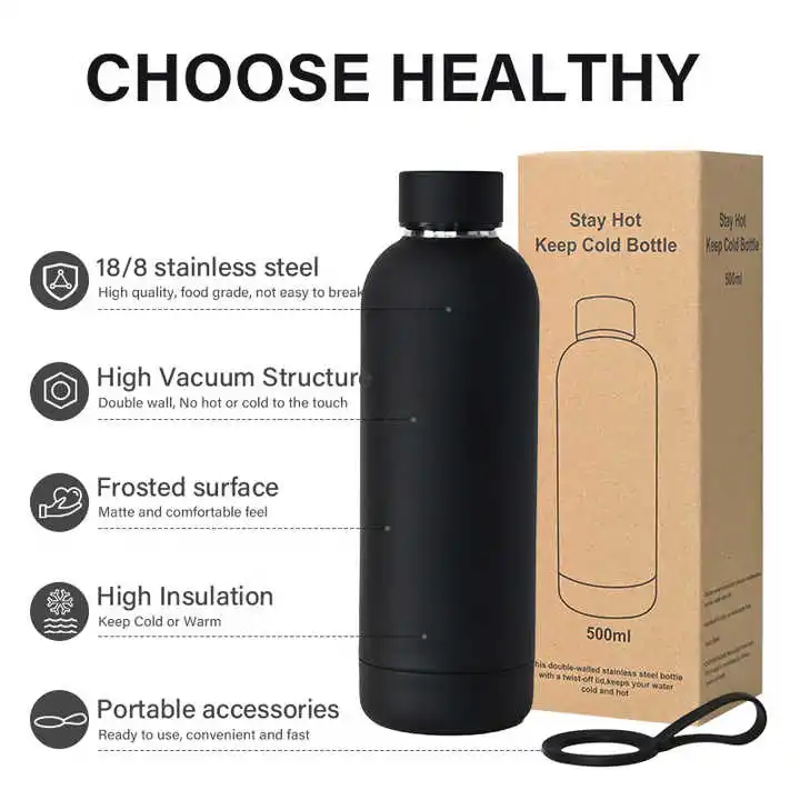 Wholesale custom logo portable small mouth gym sports running hiking stainless steel water bottle