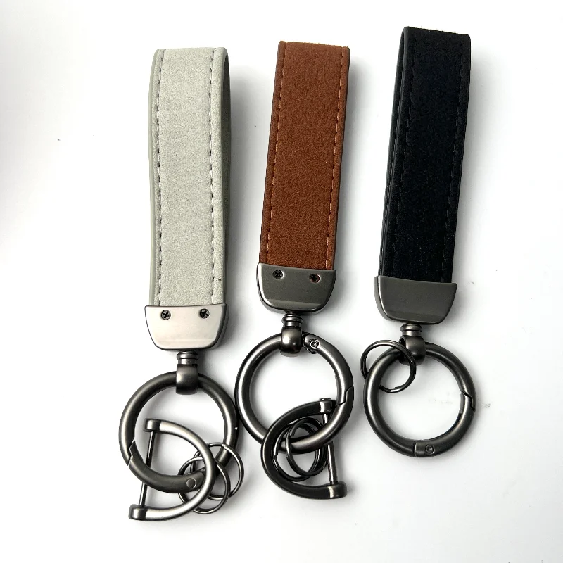 2024 Luxury PU Leather Lanyard Keychain Car Key Case Pattern Horseshoe Buckle Leather Bag Charm Accessories For Bags