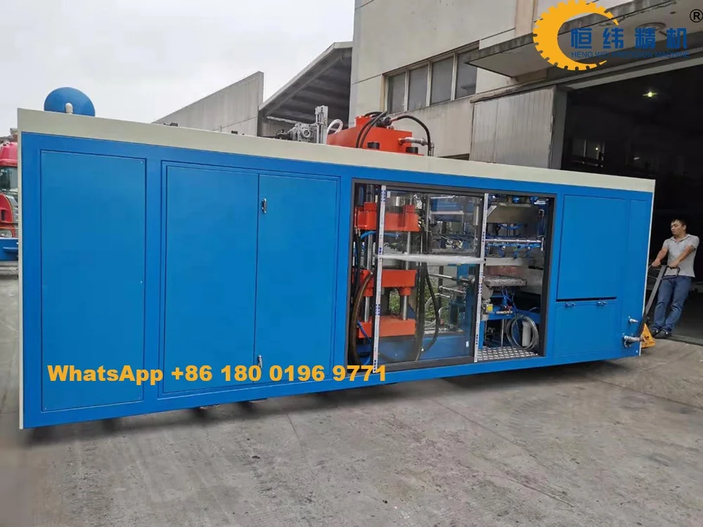 HW-7185 Full automatic vacuum forming machine with online cutting factory