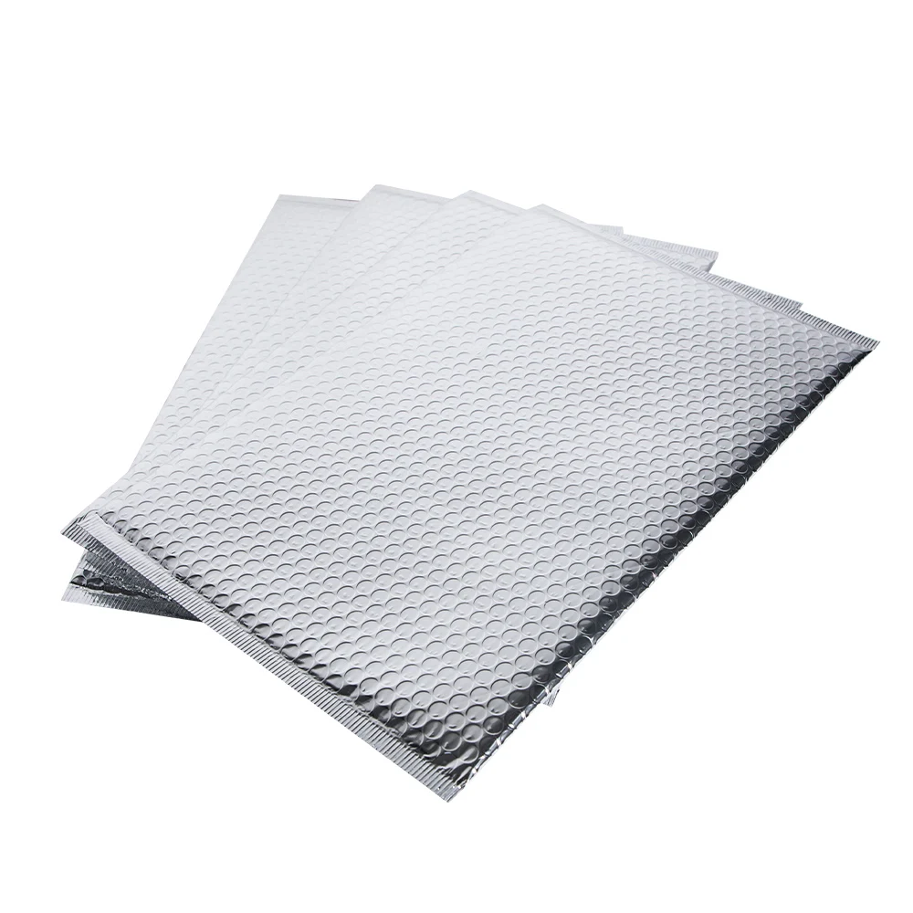 Extra Wide Glossy Metallic Silver Poly Bubble Mailers Glamour Envelopes Bags Perfect for DVD Wide CD