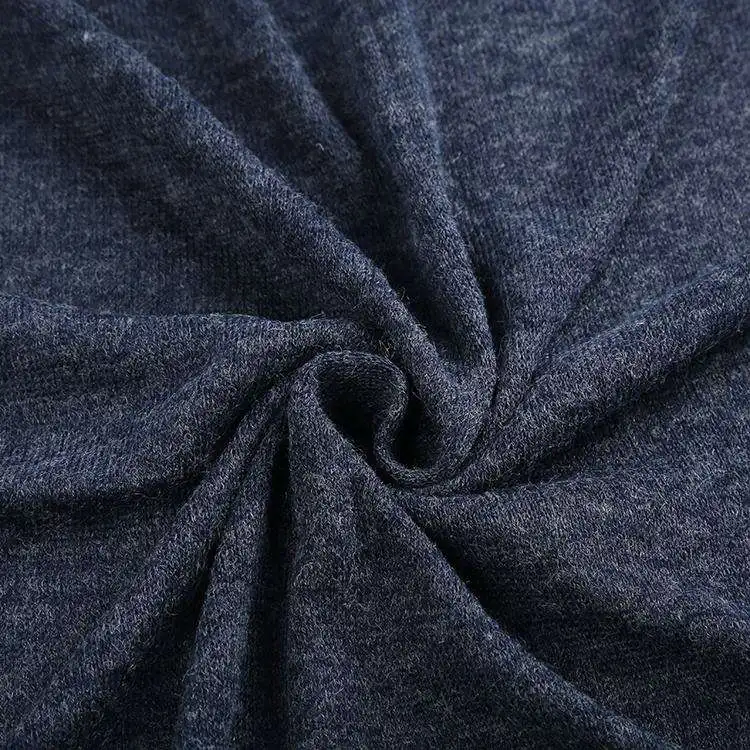 Custom 150gsm 82%poly 15%rayon spandex hacci woolen cashmere knit material fabric for clothing