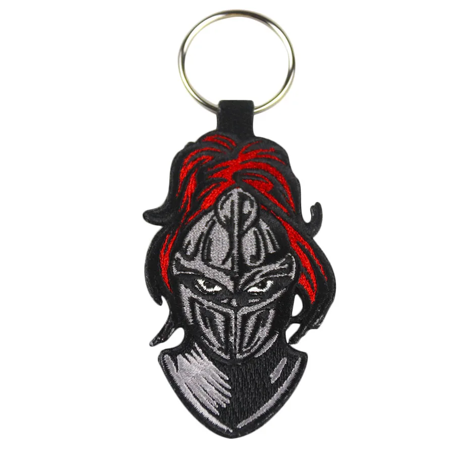 Cheap Custom Embroidery Key Tag Personalized Fabric Flight Airplane Woven Keychains