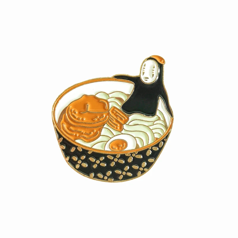 Wholesale Japanese Anime noodles Enamel Pin Cartoon Ramen Anime Brooches Denim Shirt Lapel Pins Badge Jewelry Gifts