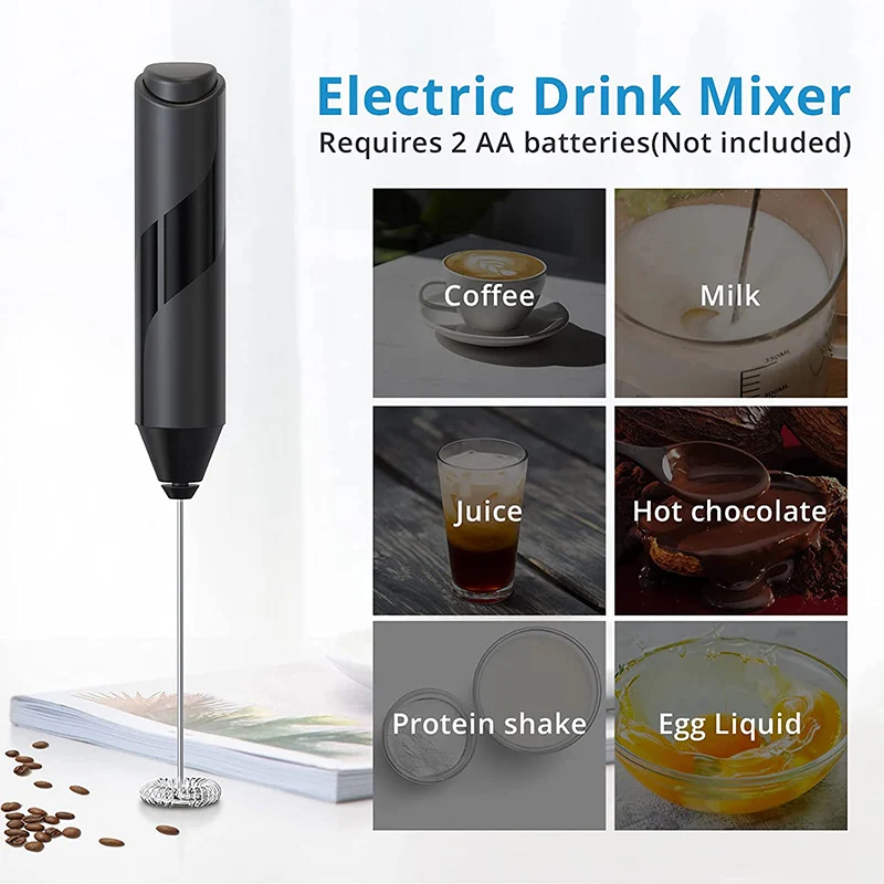 Handheld Milk Frother Electric Hand Foamer mixer Coffee Mini Battery Operated Milk Whisk Frother