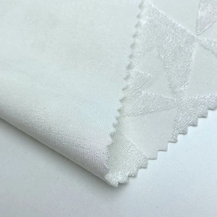 Maple leaf 98% polyester 2% stretch knitting brocade loop french terry jacquard fabric for garments swimwear