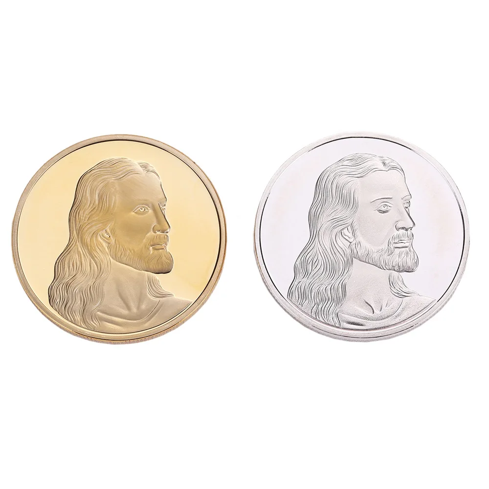 in stock promotion gift cheap price high quality gold silver challenge coins Christianity Jesus