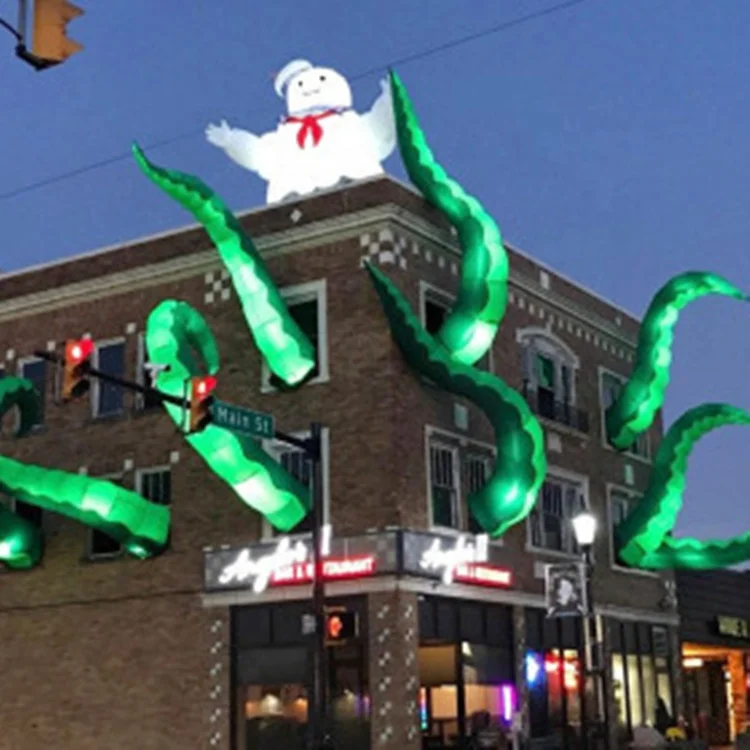 Corporate building advertising inflatable sea monster arms inflatable tentacles for Halloween event