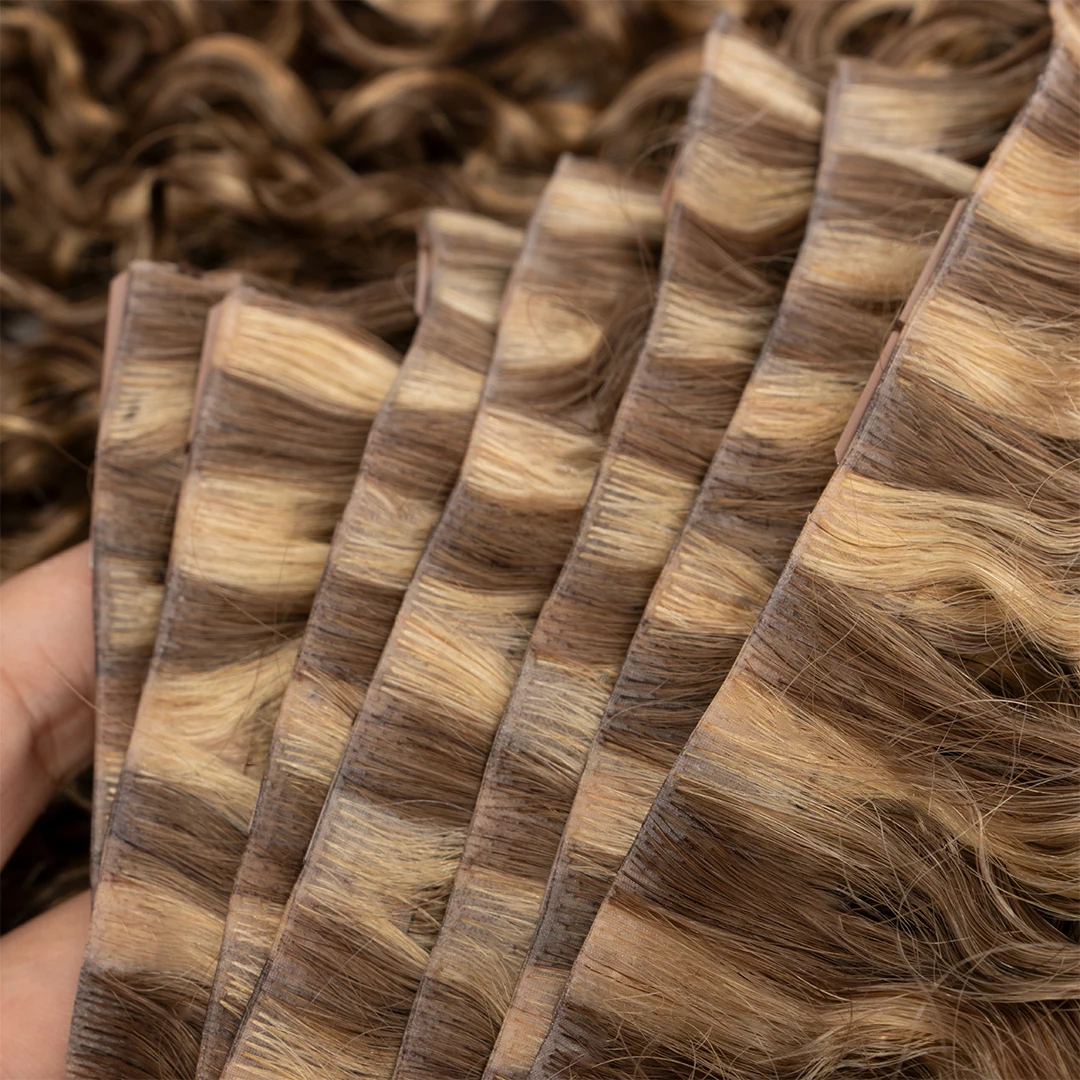 Raw Unprocessed Virgin Peruvian Hair Weave invisible clip in jerry curly Hair 100 human skin seamless PU clip in hair weft