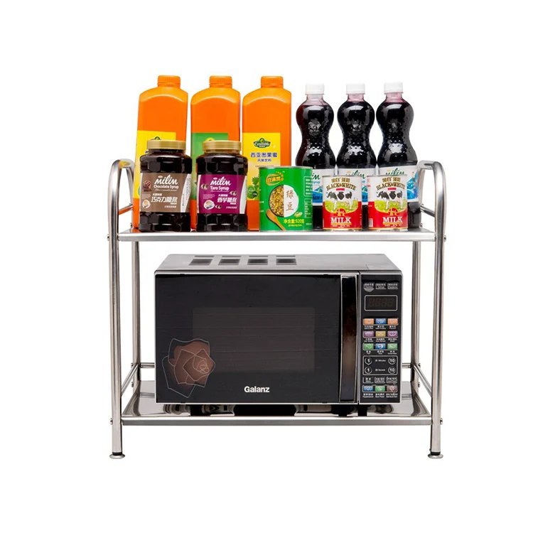2 tier kitchen storage rack microwave oven rack, 2-tier storage shelf kitchen shelves