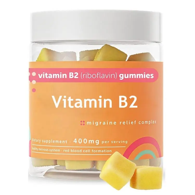 Wholesale OEM Vegan Vitamin B2 Gummies Riboflavin ( b2) 400mg Gummy Immunity Booster