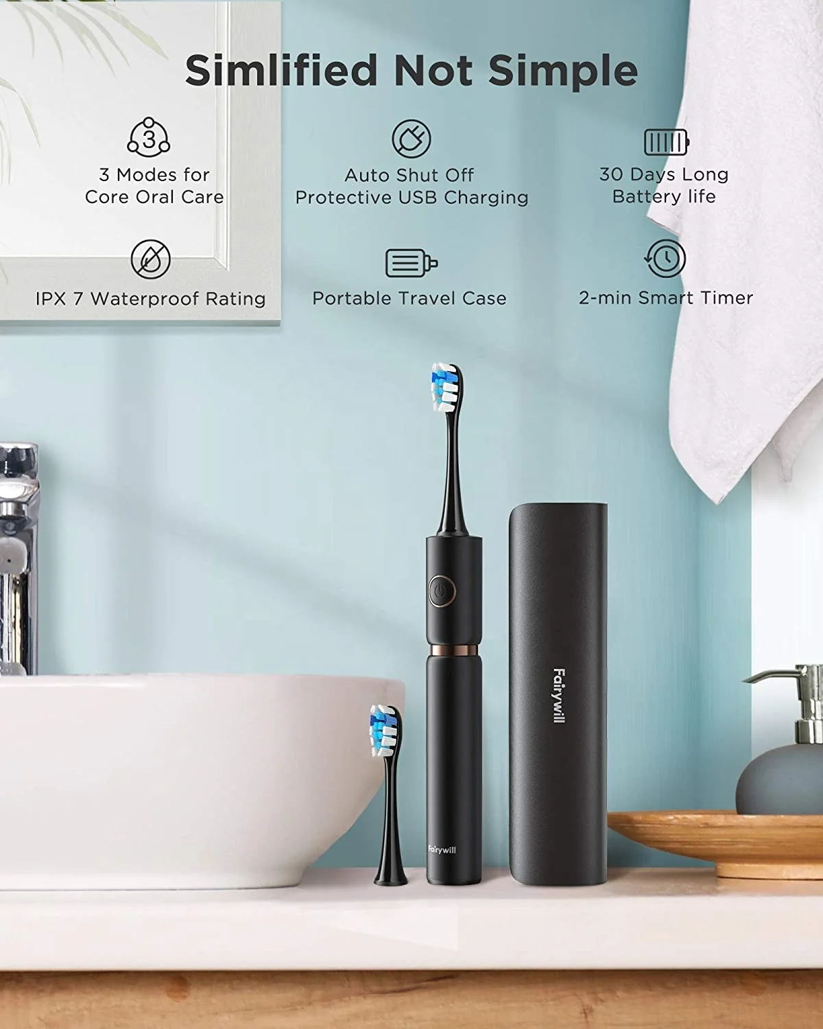  Fairywill FW P11 Fairy Will High Profit Branded Red Dot Design Award Electric Electronic Sonic Toothbrush Tooth