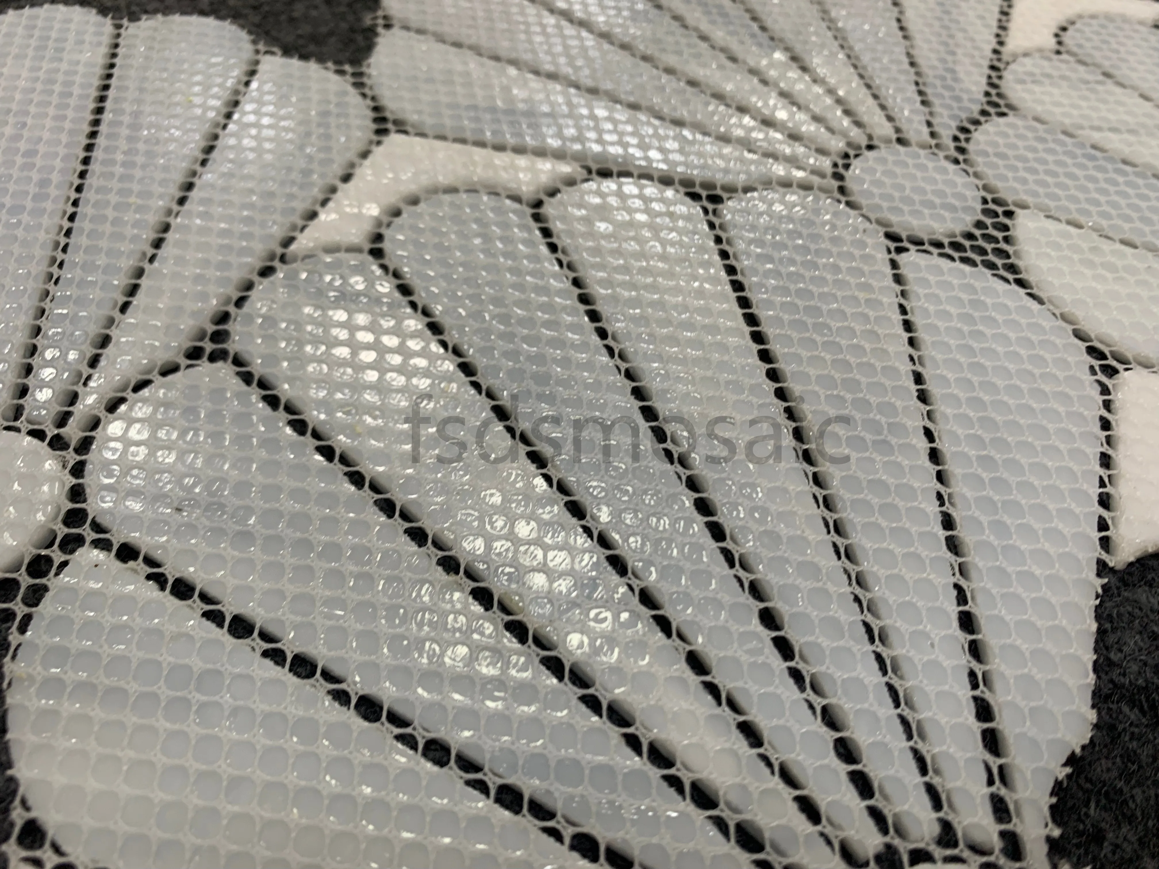 New Technology Square Kitchen Backsplash Wall Tile Gray White Green Flower Color Crystal Glass Mosaic for Indoor Wall