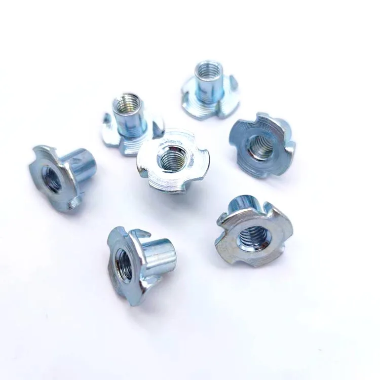 Carbon Steel Stainless Steel  4 Claw T Nut for Furniture Manufacturers Wholesale  4-Pronged Insert T Nut  Four Claw Tee Nut