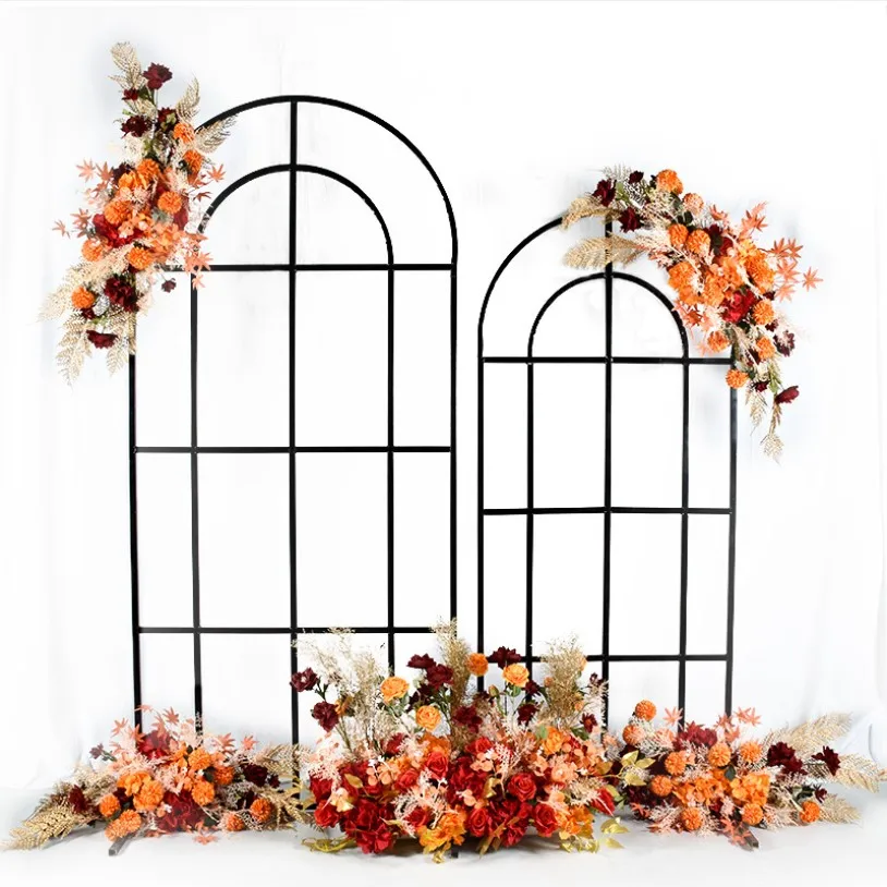 Popular Sen Department Scenes Floral Balloon Grid Background Wrought Iron Arches For Wedding Birthday Decoration
